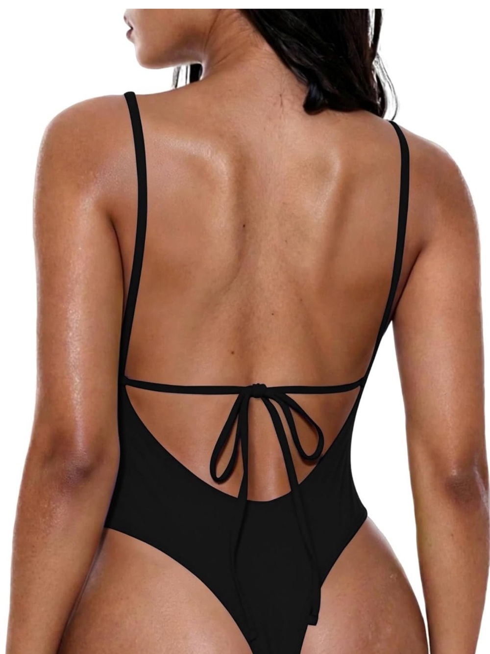 Black Women’s One-Piece Swimwear with Back Tie brand new
